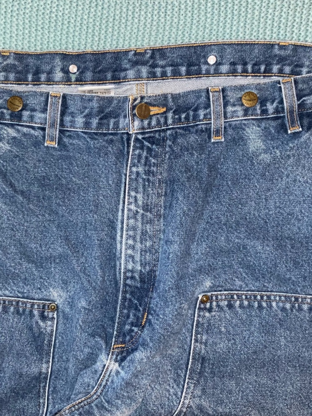 Vintage Carhartt-Double Front Denim Logger Jeans- B73-DST Dark Stone- (46x30) - Picture 7 of 16